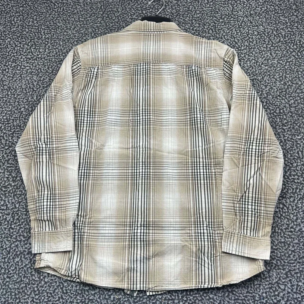 The North Face A5 Series Button Up Shirt Men XL Brown Plaid Cotton Long Sleeve